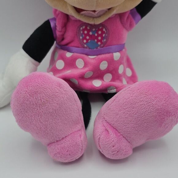 Disney Minnie Mouse Plush Pink Polka Dot Dress Interactive Press Hand 10” - Picture 4 of 17